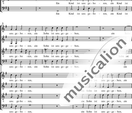 Franck, Melchior: Ein Kind ist uns geboren (A child is born to us) - Choir>SATB:1
