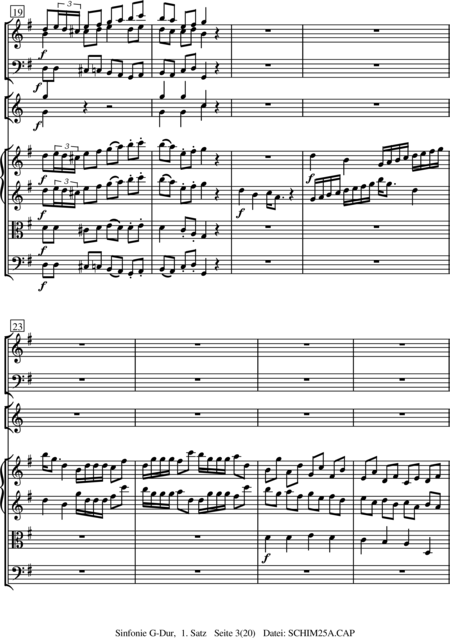 Schiminski, Werner: Symphony in G Major, 1st mvt - Oboe 2+Bn+Hn2+[Vln2+Vla+Vlc+Db]:3