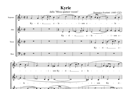 Scarlatti, Domenico: Messa quatuor vocum (Part 1: Kyrie) - Choir>SATB:0