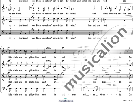Rheinberger, Josef Gabriel: Im stillen Grunde ("Am Rosenstrauch im stillen Grund") - Chor>SATB:1