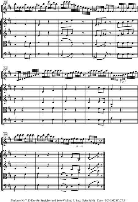 Schiminski, Werner: Sinfonie Nr.7, D-Dur 3.Satz - Violine+[Vla+Vc]:4