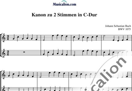 Bach, Johann Sebastian: Canon for Two Voices in C-major - Violin 2:0
