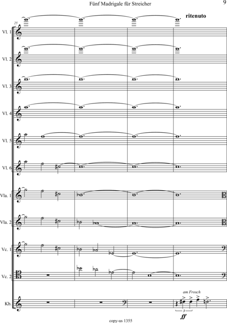Große-Schware, Hermann: Madrigalse for Strings (5) - Violin 2+Viola 2+[Vlc2+Db]:10