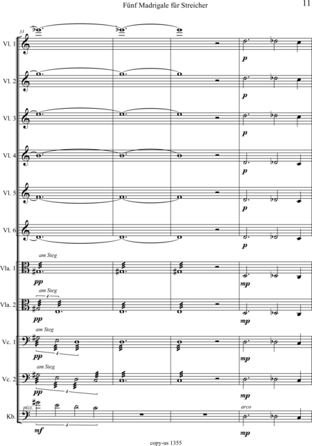 Große-Schware, Hermann: Madrigalse for Strings (5) - Violin 2+Viola 2+[Vlc2+Db]:12