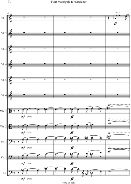 Große-Schware, Hermann: Madrigalse for Strings (5) - Violin 2+Viola 2+[Vlc2+Db]:71