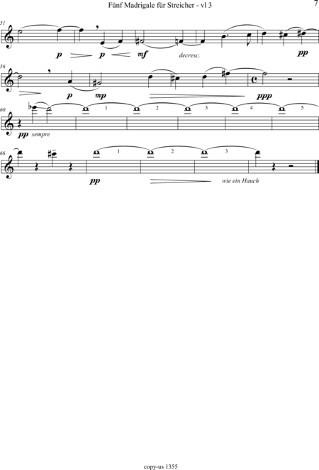 Große-Schware, Hermann: Madrigalse for Strings (5) - Violin 2+Viola 2+[Vlc2+Db]:137