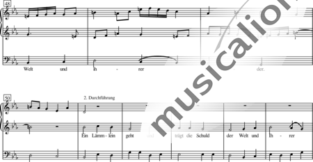 Glatz, Klaus: Orgelfuge über das Passionslied "Ein Lämmlein geht und trägt die Schuld..." - Orgel>mPed:6