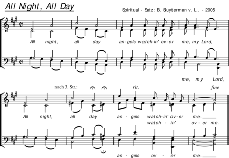Sluyterman, Bernhard: All Night, All Day (Spiritual) - Choir>SATB:0