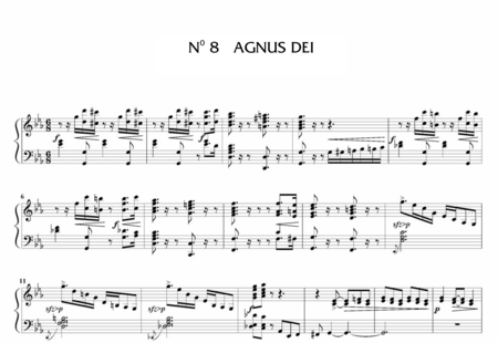 Saint-Saëns, Camille: Messe de Requiem: Agnus Dei Nr. 8 - Solo>Sop/Ten/Bass+Chor>SATB+Kl:0