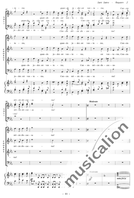 Saint-Saëns, Camille: Messe de Requiem: Dies Irae Nr. 2 - Solo>Sop/Ten/Bass+Chor>SATB+Kl:3