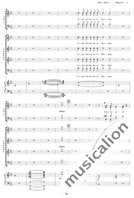 Saint-Saëns, Camille: Messe de Requiem: Dies Irae Nr. 2 - Solo>Sop/Ten/Bass+Chor>SATB+Kl:5