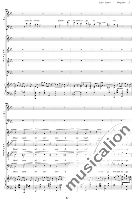 Saint-Saëns, Camille: Messe de Requiem: Dies Irae Nr. 2 - Solo>Sop/Ten/Bass+Chor>SATB+Kl:9