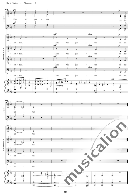 Saint-Saëns, Camille: Messe de Requiem: Dies Irae Nr. 2 - Solo>Sop/Ten/Bass+Chor>SATB+Kl:10