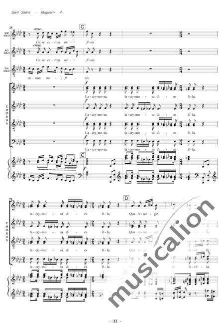 Saint-Saëns, Camille: Messe de Requiem: Oro Supplex Nr. 4 - Solo>Sop/Ten/Bass+Chor>SATB+Kl:3