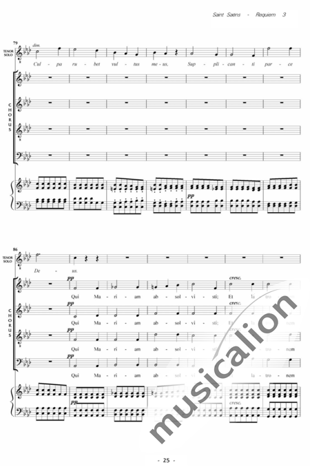 Saint-Saëns, Camille: Messe de Requiem: Rex Tremendae Nr. 3 - Solo>Sop/Ten/Bass+Chor>SATB+Kl:7