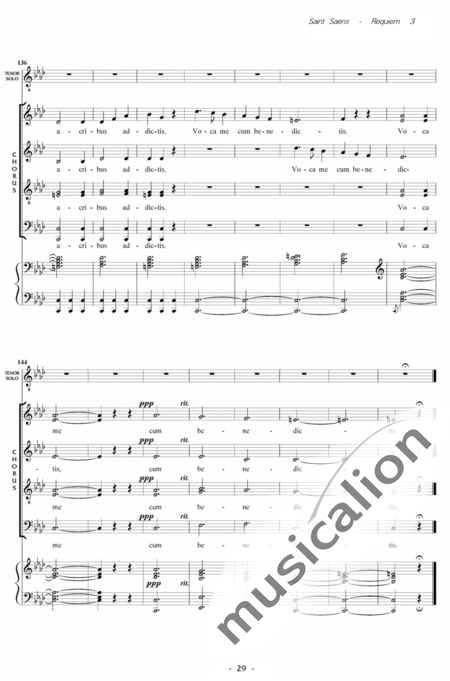Saint-Saëns, Camille: Messe de Requiem: Rex Tremendae Nr. 3 - Solo>Sop/Ten/Bass+Chor>SATB+Kl:11