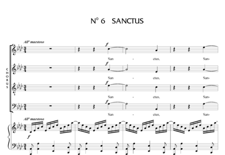 Saint-Saëns, Camille: Messe de Requiem: Sanctus Nr. 6 - Solo>Sop/Ten/Bass+Chor>SATB+Kl:0