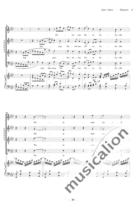 Saint-Saëns, Camille: Messe de Requiem: Sanctus Nr. 6 - Solo>Sop/Ten/Bass+Chor>SATB+Kl:2
