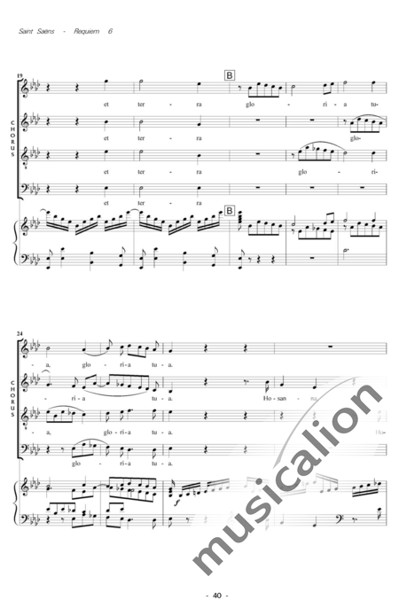 Saint-Saëns, Camille: Messe de Requiem: Sanctus Nr. 6 - Solo>Sop/Ten/Bass+Chor>SATB+Kl:3
