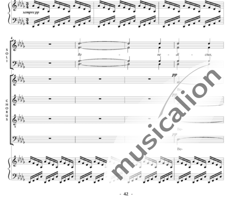 Saint-Saëns, Camille: Messe de Requiem: Benedictus Nr. 7 - Solo>Sop/Ten/Bass+Chor>SATB+Kl:1