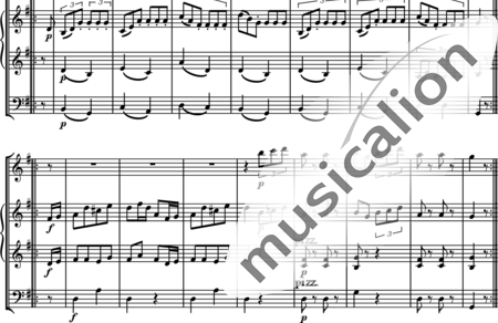 Mozart, Wolfgang Amadeus: Contradanzas (Nr. 5 von 5) - Flauta+[Vl2+Vc+Cb]:1
