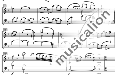 Beethoven, Ludwig van: Dúo Nr. 2 para violín y Violoncello (2. movimiento, Aria Larghetto) - Violín+Violoncello:1