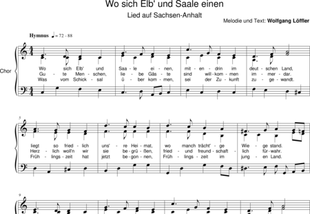 Löffler, Wolfgang: Wo sich Elb' und Saale einen - Coro>SAB:0