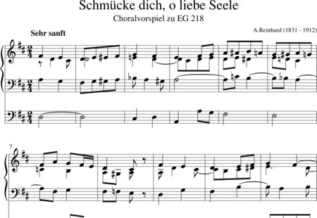 Reinhard, August: Schmücke dich, o liebe Seele - Orgel>mPed:0