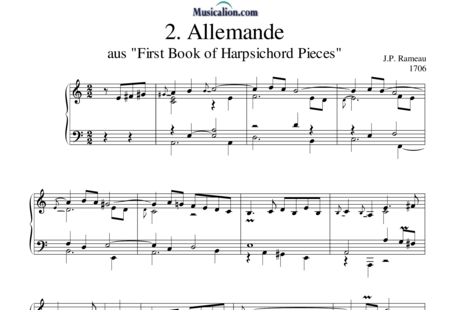 Rameau, Jean Philippe
: Allemande (2) - Piano:0