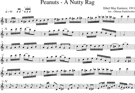 Earnist, Ethel May: Peanuts - A Nutty Rag - Flöte+Gitarre:0