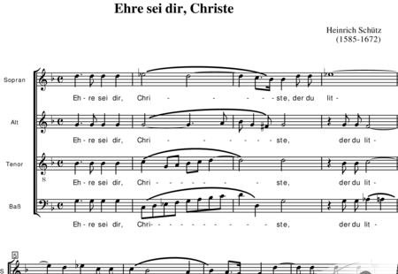 Schütz, Heinrich: Honor a tí, Cristo - Coro>SATB:0