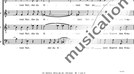 Schütz, Heinrich: Honor a tí, Cristo - Coro>SATB:1