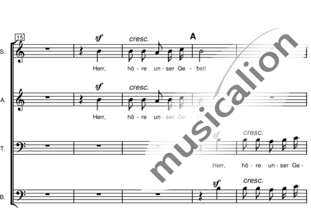 Mendelssohn Bartholdy, Felix: Herr, höre unser Gebet(Duett mit Chor) - Chor>SATB:1