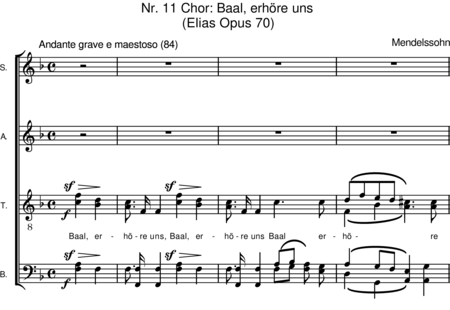 Mendelssohn Bartholdy, Felix: Baal, erhöre uns (Chor) - Chor>SATB:0