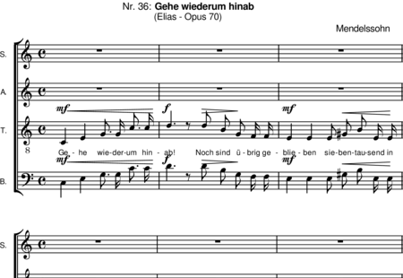 Mendelssohn Bartholdy, Felix: Gehe wiederum hinab (Chorstimmen) - Chor>SATB:0