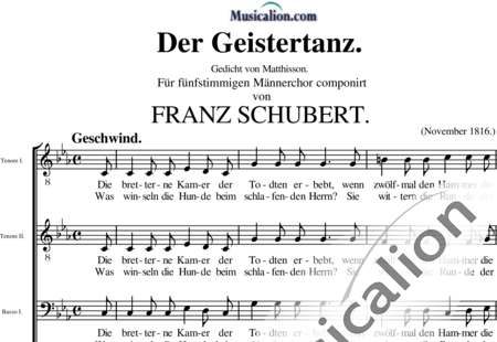 Schubert, Franz (Peter): Der Geistertanz - Choir>TTBB:0
