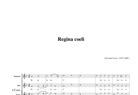 Croce, Giovanni: Regina coeli (Motette) - Chor>SATB:0