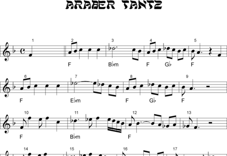 Anonymus, Unknown: Araber Tanz - Melodies and Chords:0