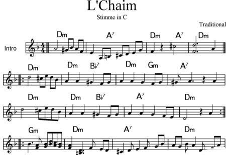 Anonymus, Unknown: L´Chaim - Melodies and Chords:0