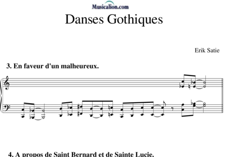 Satie, Erik: Danses Gothiques 3+4 - Klavier:0