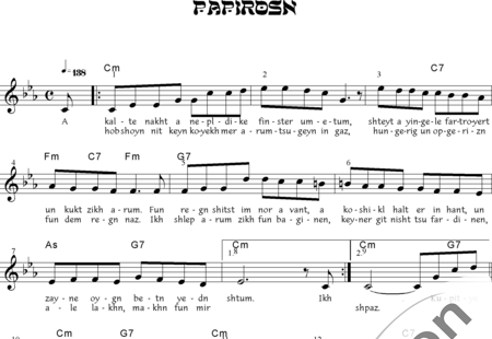 Anonymus, Unknown: Papirosn - Melodies and Chords:0