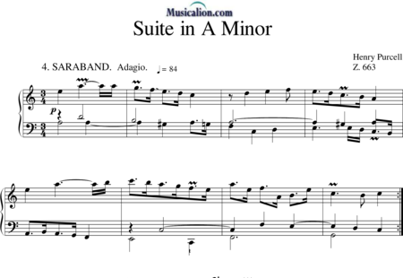 Purcell, Henry: Suite in a-moll - 4. Saraband - Klavier:0