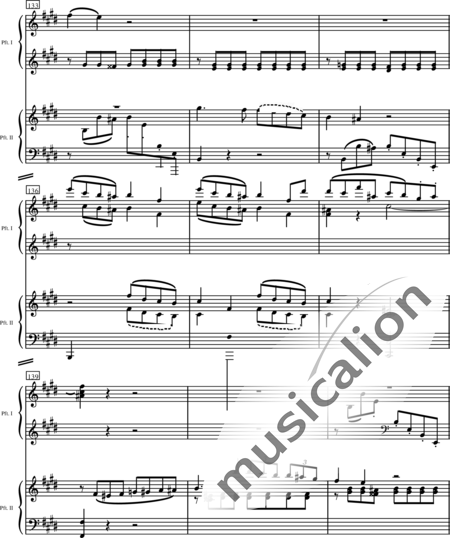 Mendelssohn Bartholdy, Felix: Concerto for 2 pianos and orchestra in E Major, 1st mvt - Piano 2+[Fl+Ob2+ClA2+Bn2]+[Hn2+Tpt2]+Tmp+Cnt+[Vln2+Vla]:169