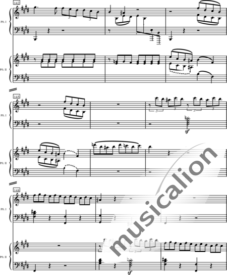 Mendelssohn Bartholdy, Felix: Concerto for 2 pianos and orchestra in E Major, 1st mvt - Piano 2+[Fl+Ob2+ClA2+Bn2]+[Hn2+Tpt2]+Tmp+Cnt+[Vln2+Vla]:170