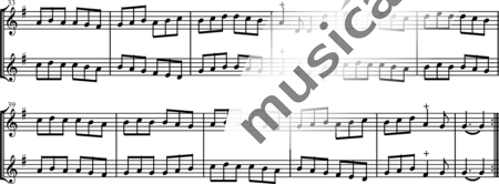 Chédeville, Esprit-Philippe: Duos galants No. 4: Gigue (La follette) - Flauta 2:2