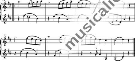 Mozart, Wolfgang Amadeus: Zwölf leichte Duette für Flöte und Violine Nr.  10 - Violine+Flöte:1