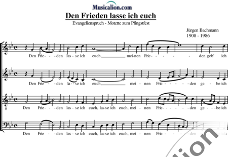 Bachmann, Jürgen: Den Frieden lasse ich euch - Chor>SATB:0