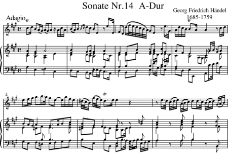 Händel, Georg Friedrich: Sonata No. 14 in A Major - Violin+Piano:0