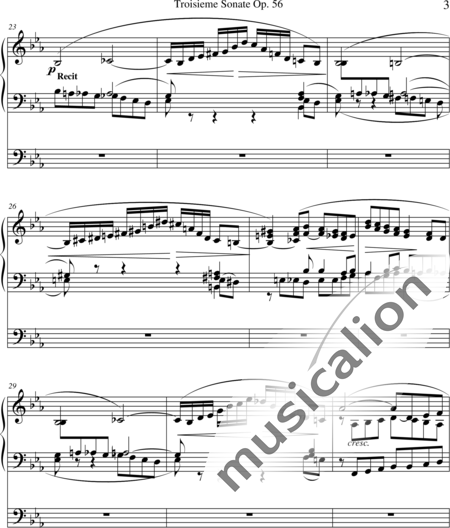 Guilmant, Felix Alexandre: Sonate Nr. 3 c-moll (komplett) - Orgel>mPed:3