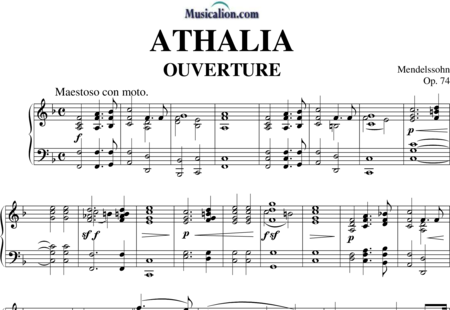 Mendelssohn Bartholdy, Felix: Overture to Athalia (Piano Part) - Piano:0